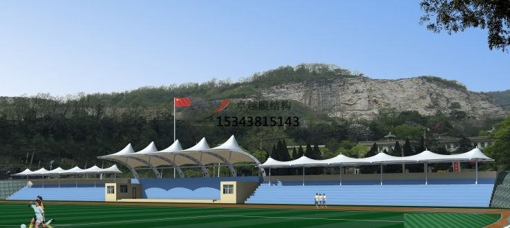 鶴壁市張拉膜看臺【鶴壁職業技術學院等】設計施工案例